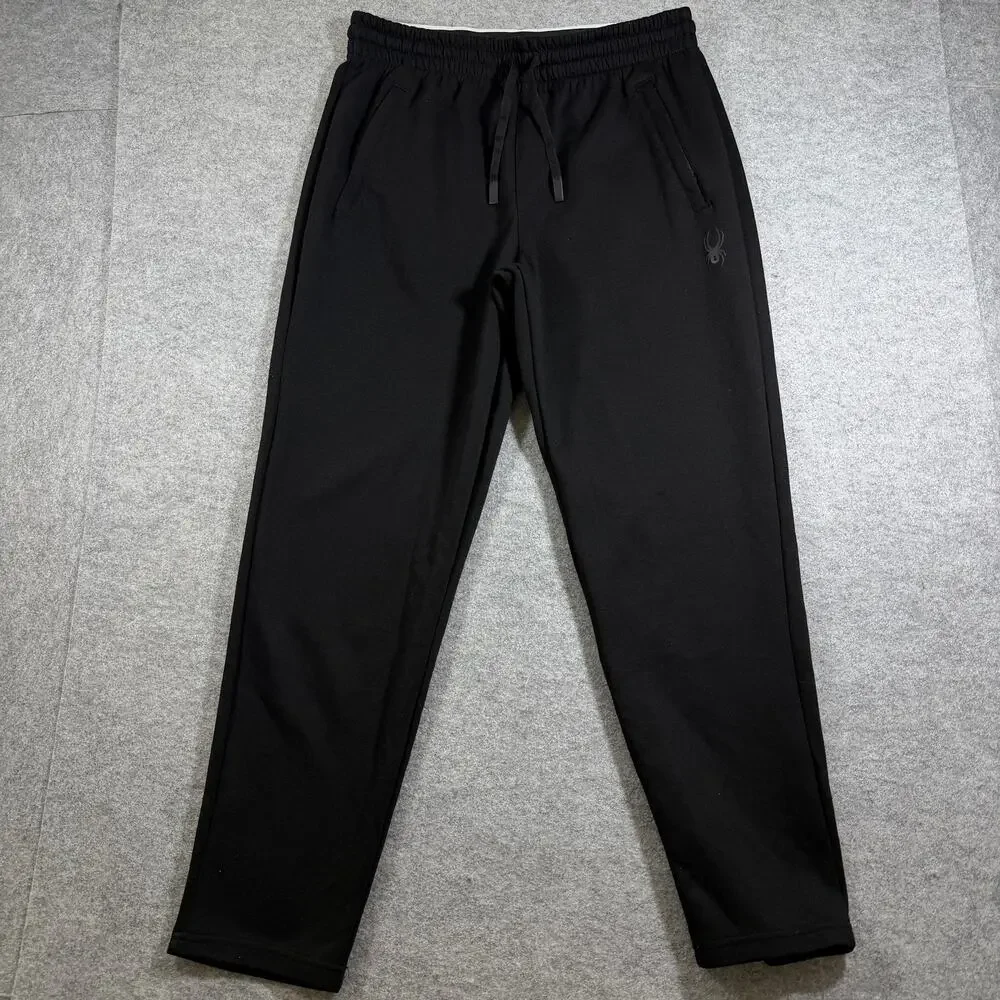 Spyder Active Sweatpants Mens M Black Drawstring Elastic Waist Zip Pockets